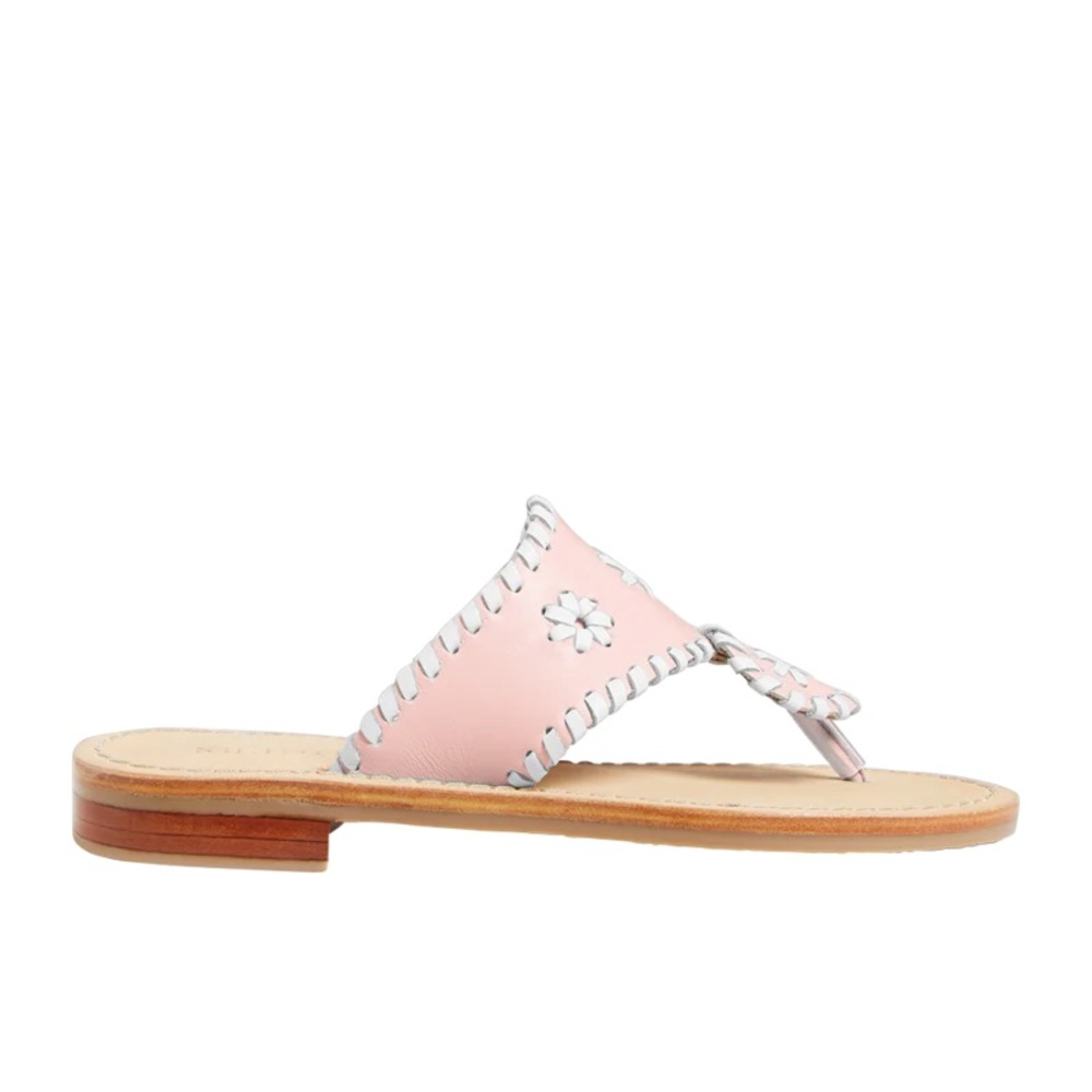 Girls Jack Rodgers blush and white leather sandals 2